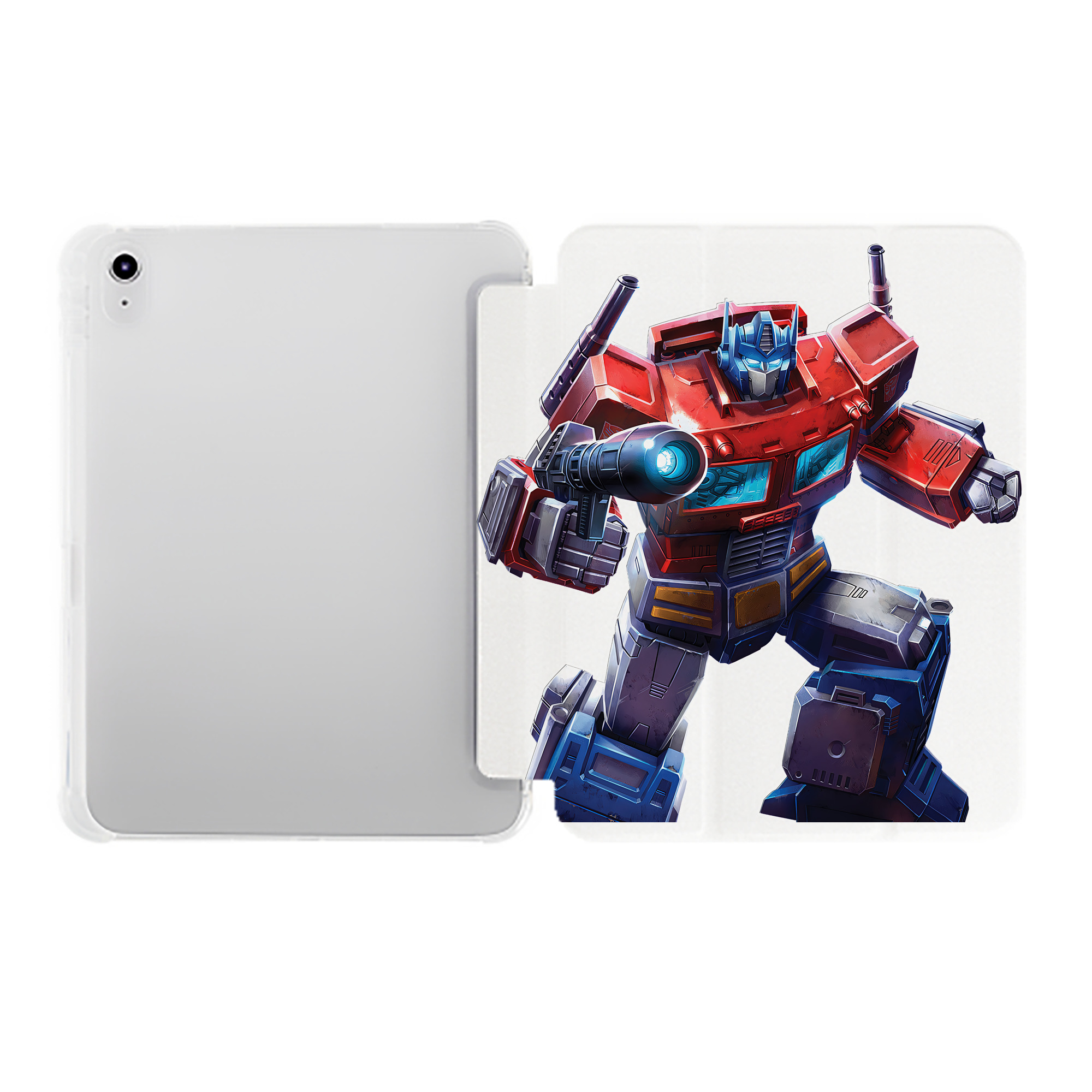 （画像用） Transformers トランスフォーマー IPad ケース ペン収納付き 三つ折りスタンド PUレザー×シリコン 対応機種9.5/10.5/10.9インチ